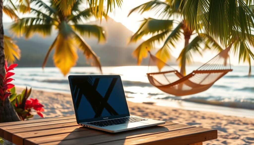 digital nomad working remotely